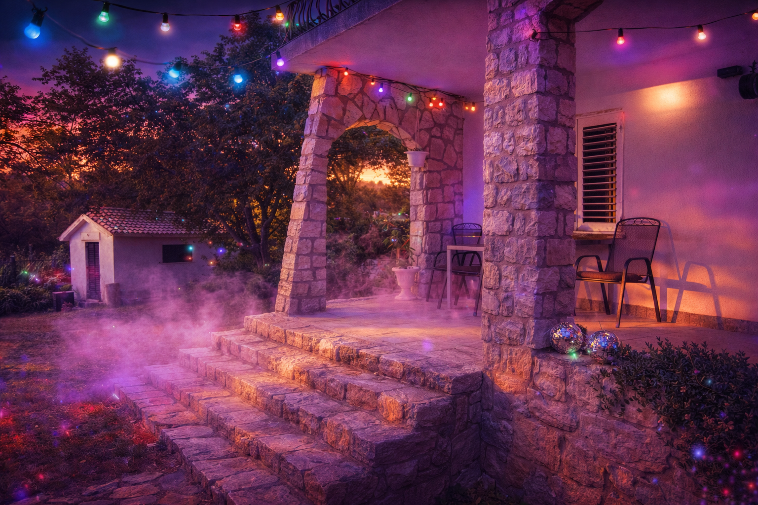 Party-Haus zur Festivalzeit